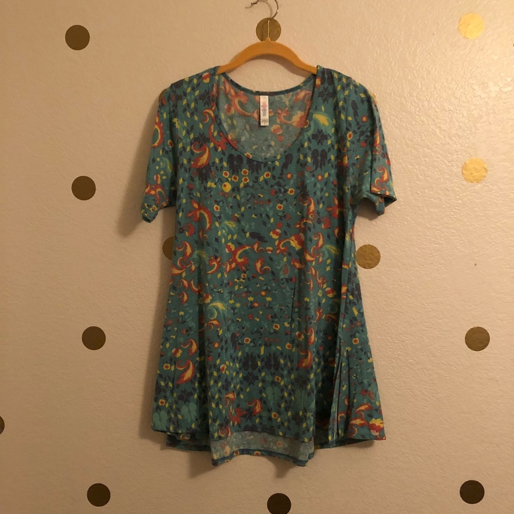 LULAROE perfect T-shirt heathered floral print